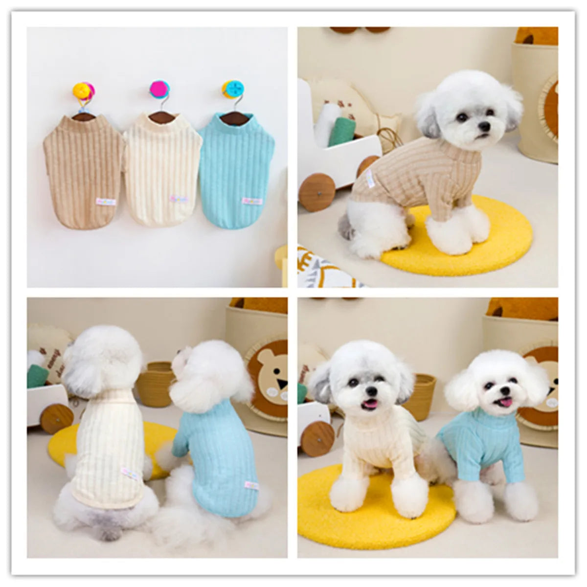 New Dog Sweater Turtleneck Base Shirt Long Sleeve Warm Dog Clothes To Prevent Hair Loss Cat Clothes Fashion Design Pet Clothing