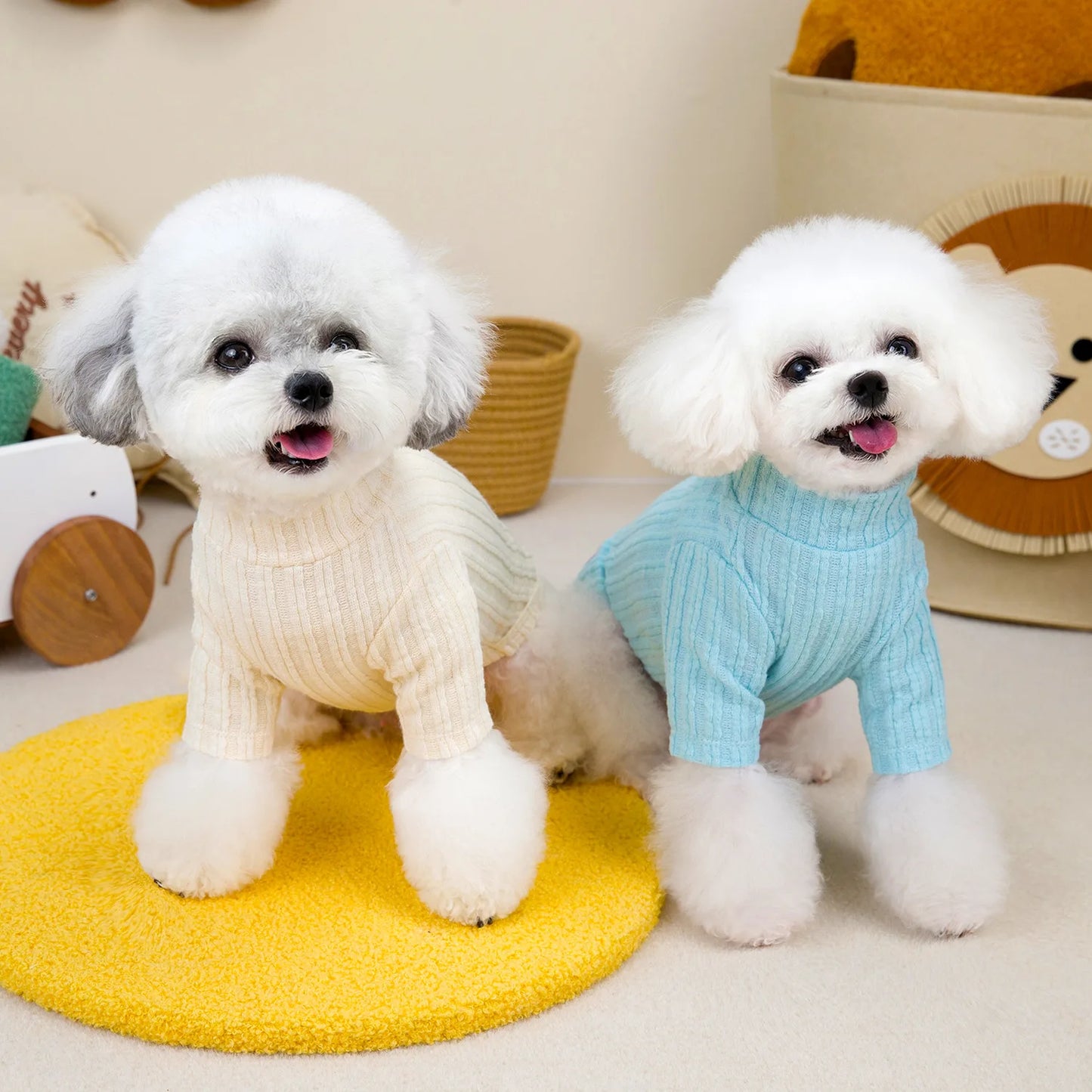 New Dog Sweater Turtleneck Base Shirt Long Sleeve Warm Dog Clothes To Prevent Hair Loss Cat Clothes Fashion Design Pet Clothing