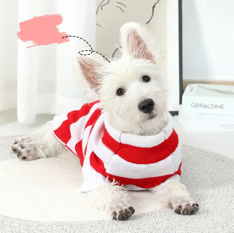 Puppy Small Dog Christmas Costume Pets Cat Clothes Reindeer Holiday Warm Cute Dog Costume Knit High Neck Christmas Sweater