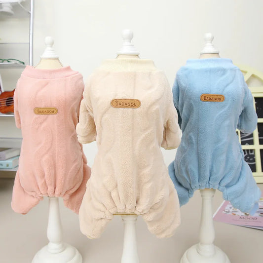 Pet Four Leg Sweater Cat Dog Clothes Autumn and Winter New One-piece Suit Pet Fried Dough Twists Four Leg Coat Dog Pajamas