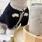 Pet Clothes Warm Winter Medium Small Dog Knitted Sweater Luxury Designer Cardigan Jewelry Decoration Kitten Puppy Coat Poodle