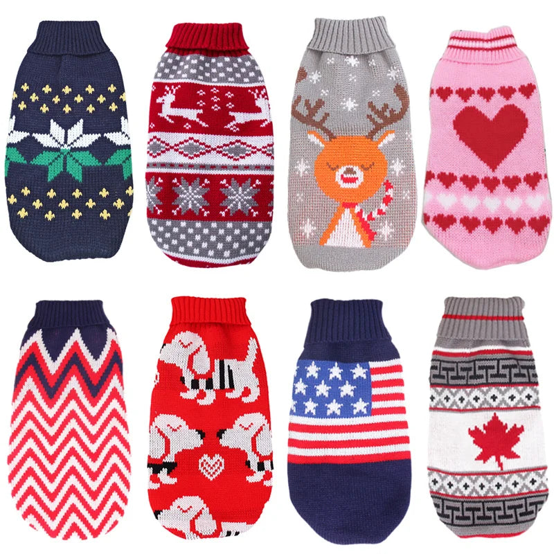 New Year Chrismas Cute Pet Sweater for Small Dogs Cats Winter Puppy Dog Clothes for Chihuahua Dachshund Clothing sweter dla psa