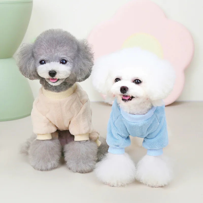 Pet Four Leg Sweater Cat Dog Clothes Autumn and Winter New One-piece Suit Pet Fried Dough Twists Four Leg Coat Dog Pajamas