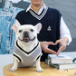 Winter Warm Pet Clothes Dog and Cat Sweater Collegiate Style Puppy Cat Vest Apperal for Teddy Chihuahua French Bulldog