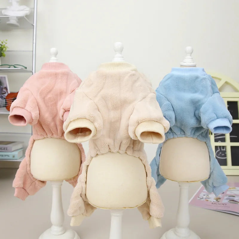 Pet Four Leg Sweater Cat Dog Clothes Autumn and Winter New One-piece Suit Pet Fried Dough Twists Four Leg Coat Dog Pajamas